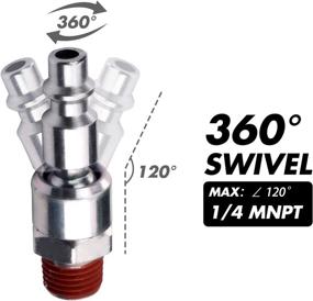 img 2 attached to 🔌 WYNNsky Industrial 1/4" NPT Male Swivel Air Plug - 2 Pieces, Automotive Steel Coupler Plug for Improved Flexibility