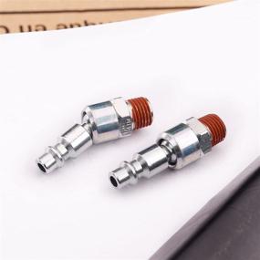 img 3 attached to 🔌 WYNNsky Industrial 1/4" NPT Male Swivel Air Plug - 2 Pieces, Automotive Steel Coupler Plug for Improved Flexibility