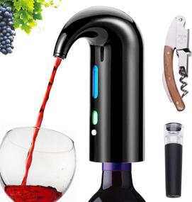 img 4 attached to Portable Electric Wine Aerator Pourer and Dispenser Pump - One-Touch Wine Decanter for Red and White Wine with Multi-Smart Automatic Oxidizer - USB Rechargeable Spout Pourer