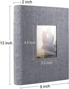 img 3 attached to 📸 Linen Frame Photo Album 4x6 with 300 Pockets, Memo Areas, Large Capacity Pictures Book for Weddings, Family, Baby, and Vacation – Vienrose Photobook