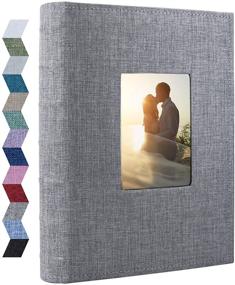 img 4 attached to 📸 Linen Frame Photo Album 4x6 with 300 Pockets, Memo Areas, Large Capacity Pictures Book for Weddings, Family, Baby, and Vacation – Vienrose Photobook