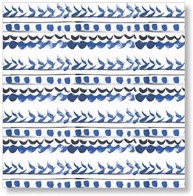 img 1 attached to X&O Paper Goods Blue Strokes Beverage and Cocktail Napkins - Pack of 20, 5.5''W x 5.5''L: Stylish and Functional Napkins