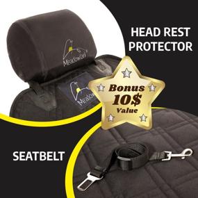 img 1 attached to 🐶 Meadowlark Car Seat Cover for Dogs - Premium, Full Protection Front Seat Protector with Side Flaps, Waterproof, Durable, Non-slip Design - Includes Free Bonus Pet Seat Belt & Headrest Protector