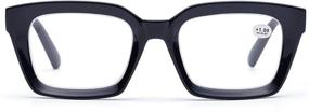 img 4 attached to 👓 Large Lens Square Reading Glasses Frames in Retro Style, Lens Size 50mm