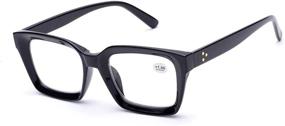 img 2 attached to 👓 Large Lens Square Reading Glasses Frames in Retro Style, Lens Size 50mm