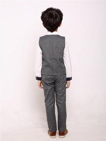 img 1 attached to 👔 Fengchengjize Boys Slim Fit Suits Set 3-PCS Prom Tux Suit Jacket Vest Pants 3T-10" - optimized product name: "Fengchengjize Boys Slim Fit Prom Tuxedo Suit Set 3-PCS Jacket Vest Pants 3T-10