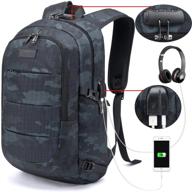 бизнес-рюкзак tzowla с водоотталкивающим покрытием, защита от краж и университетский рюкзак с usb-портом и замком, 15 logo