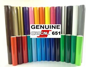 img 1 attached to 🎨 12&#34; x 20ft Gloss Vinyl Wrap Decals - ORACAL 651, Solvent-Based Adhesive-Backed Calendared, Choice of Color (Black) with Yellow Detailer