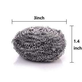 img 3 attached to Stainless Steel Sponges 6-Pack - Scrubbing Scouring Pad, Steel Wool Scrubber for Kitchen, Bathroom, and Beyond