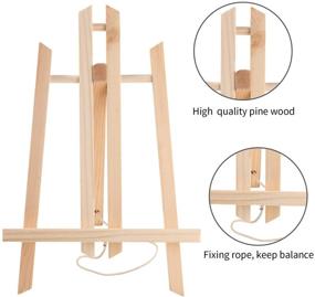 img 3 attached to 🎨 12 Pack Foldable Wooden Easel with Exquisite Packaging - Adjustable A Frame Table Easel for Drawing, Oil/Water Painting, and Table Top Arts & Crafts (12 x 8 Inches)