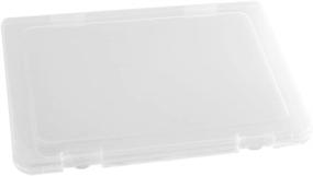 img 1 attached to 📁 Portable A4 Transparent Plastic File Box: Office Supplies & Document Organizer Case (1pc)