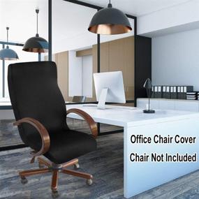 img 3 attached to 🖥️ Enhance Your Office Aesthetic with NORTHERN BROTHERS Stretch Office Computer Chair Cover in Black