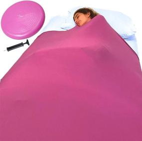 img 2 attached to Sensory Compression Blanket & Wobble Seat Cushion Set: Enhancing Focus and Sleep for Autism, Sensory Processing Disorder, ADHD – Twin Compression Sheet, Wiggle Disc Included