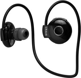 img 4 attached to Crave Octane Sport Wireless Bluetooth Earphones: Sweat & Water Resistant, Lightweight & Premium Headphones with Mic - Black