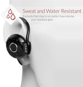 img 2 attached to Crave Octane Sport Wireless Bluetooth Earphones: Sweat & Water Resistant, Lightweight & Premium Headphones with Mic - Black