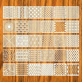 16-Pack Geometric Stencils 6 x 6 Inch Painting Templates for
