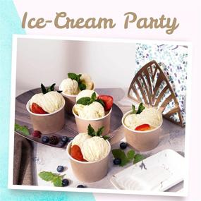 img 4 attached to 50-Count Paper Ice Cream Cups: 9-Oz Disposable Dessert Bowls for Hot or Cold Food - Perfect for Sundae, Frozen Yogurt, Soup, Brown and more!