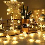 🌟 lonjyi 33ft star string lights with 80 led fairy lights - usb powered for indoor and outdoor home garden party wedding birthday christmas decorations (warm white) логотип