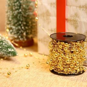 img 3 attached to 🎄 Stunning Gold Pearl Garland for Christmas & Wedding Decoration - Pangda 65.6 Feet Christmas Tree Beads Strand Chain