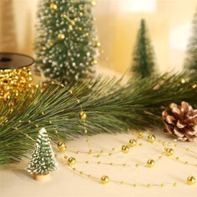 img 2 attached to 🎄 Stunning Gold Pearl Garland for Christmas & Wedding Decoration - Pangda 65.6 Feet Christmas Tree Beads Strand Chain