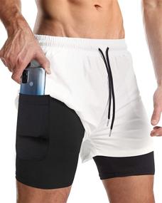 img 4 attached to 🏃 We1Fit Men's Athletic Running Shorts 5" Gym Workout Quick Dry Shorts with Phone Pockets - 2 in 1 Design for Optimal Performance