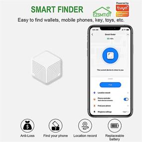 img 3 attached to 🔑 Эффективный маленький умный поисковик ключей и трекер для предметов EZSMTIOT, локатор телефонов и кошельков, Bluetooth-теги для Android/iOS, дистанционный поиск (2 шт.)