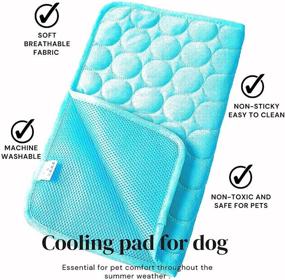 img 2 attached to 🐾 Self-Cooling Mat for Dogs and Cats - Portable and Washable Pet Cooling Pad for Indoor and Outdoor Activities - Super Absorbent and Easy to Clean Pet Cooling Blanket