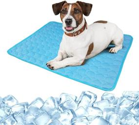 img 4 attached to 🐾 Self-Cooling Mat for Dogs and Cats - Portable and Washable Pet Cooling Pad for Indoor and Outdoor Activities - Super Absorbent and Easy to Clean Pet Cooling Blanket