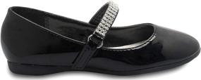 img 2 attached to 👠 Rhinestone Strap Mary Jane Ballet Flat for Girls - Convenient Slip-On with Velcro Closure by Olivia K
