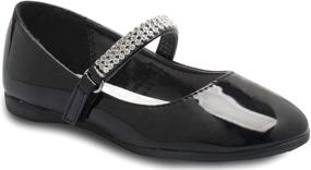 img 3 attached to 👠 Rhinestone Strap Mary Jane Ballet Flat for Girls - Convenient Slip-On with Velcro Closure by Olivia K