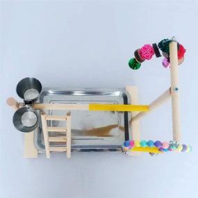 img 2 attached to Enhance Your Bird's Health and Happiness with the Tfwadmx Parrot Playground Bird Exercise Gym Playstand