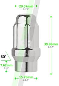 img 1 attached to 🔧 Премиум набор из 16 закрытых гаек ET Spline размером 12x1.5 из хромированной стали для алюминиевых колес после продажи.