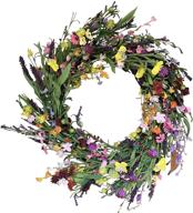 🌼 the wreath depot canterbury spring and summer door wreath with white storage gift box - 24 inches, perfect for front doors логотип