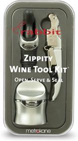 img 1 attached to Silver Metrokane Rabbit Zippity Wine Tool Kit - 3-Piece