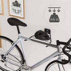 img 2 attached to 🚴 SONGMICS Bike Rack Wall Mount with Helmet Holder Shelf - Set of 2, Black (USBP004B02)