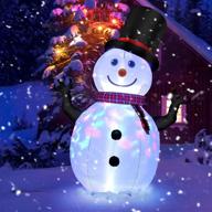 shinydec 8 ft christmas snowman decoration: led multi-color motion lights, new xl inflatable yard décor for 2021 logo