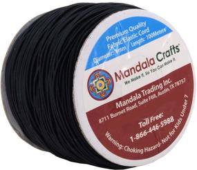 img 2 attached to 🎨 109 Yards Black Mandala Crafts 1mm Elastic Cord: Stretchy String for Bracelets, Necklaces, Jewelry Making, Beading, Masks - Buy Now!