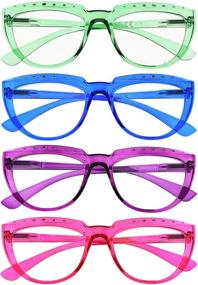 img 3 attached to 👓 Stylish Eyekepper 4-Pack Rhinestone Reading Glasses for Women - Oversize Half-Moon Eyeglasses with Trendy Design