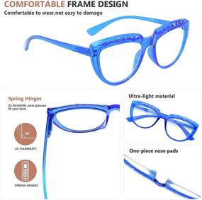 img 1 attached to 👓 Stylish Eyekepper 4-Pack Rhinestone Reading Glasses for Women - Oversize Half-Moon Eyeglasses with Trendy Design