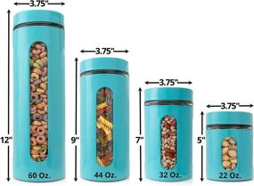 img 3 attached to Venoly Airtight Glass Food Storage Containers with Lids (4 Piece Set) – See-Through Canisters, BPA-Free, Food-Grade Safe, Turquoise – Ideal for Kitchen Pantry & Countertop Storage