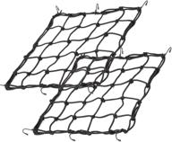 🔒 heavy duty 2pack cargo net - 15.7"x15.7" to 31.5"x31.5" - gear helmet luggage thicken netting - motorcycle, bike, atv - 6 metal hooks logo