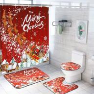 ikfashoni christmas curtains non slip snowflake bath for bathroom accessories logo