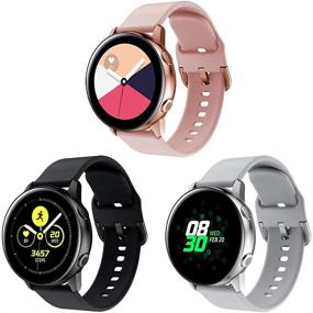 img 4 attached to 📱 Премиум ремешок Songsier - Совместим с браслетами для Samsung Galaxy Watch Active / Active 2 40 мм / 44 мм. 20 мм силиконовая замена для Galaxy Watch Active / Active 2 / Gear S2 Classic / Gear Sport / 42 мм