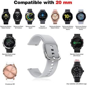 img 2 attached to 📱 Премиум ремешок Songsier - Совместим с браслетами для Samsung Galaxy Watch Active / Active 2 40 мм / 44 мм. 20 мм силиконовая замена для Galaxy Watch Active / Active 2 / Gear S2 Classic / Gear Sport / 42 мм