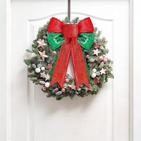 img 3 attached to 🎄 Vibrant Red and Green Christmas Wreaths Bows - Ideal Tree Topper and Ornaments for Festive Holiday Decorations