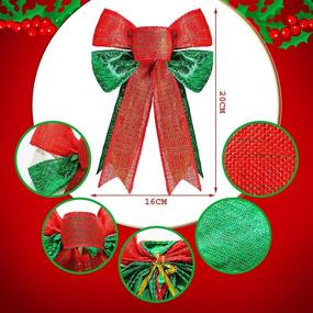 img 1 attached to 🎄 Vibrant Red and Green Christmas Wreaths Bows - Ideal Tree Topper and Ornaments for Festive Holiday Decorations