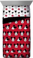 🐭 official disney mickey mouse cute faces full comforter - ultra soft kids bedding - resilient polyester microfiber fill - fade resistant (best for seo) logo