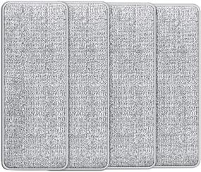 img 4 attached to AOFEITE Microfiber Flat Mop Pads Replacements – 12.5x4.7 inches, Dry and Wet Mop Refills, Floor Cleaning – Easy Wring, Reusable, Machine Washable (4-Pack)