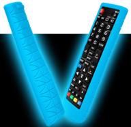 silicone remote case compatible with lg akb75095307 akb75375604 akb75675304 akb74915305 smart tv magic remote control，shockproof washable protetive cover for lg smart tv remote holder (glow blue) logo