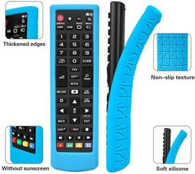 img 3 attached to Silicone Remote Case Compatible With LG AKB75095307 AKB75375604 AKB75675304 AKB74915305 Smart TV Magic Remote Control，Shockproof Washable Protetive Cover For LG Smart TV Remote Holder (Glow Blue)